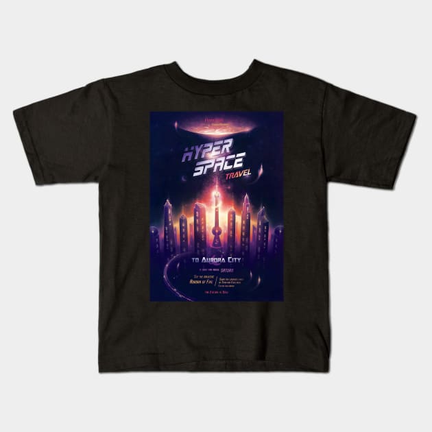 Space Travel Poster Kids T-Shirt by BethsdaleArt